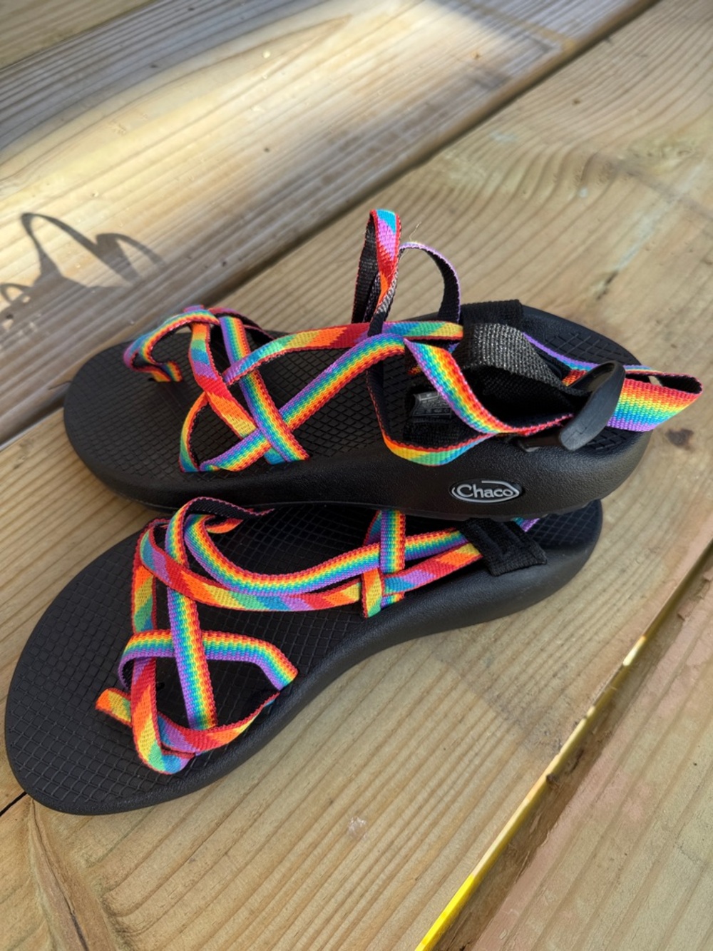 Chaco Women's Rainbow Strappy Sandals - Black Footbed